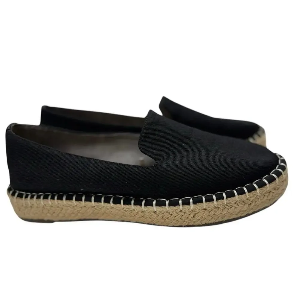 NWOT Joie Cara Espadrille Slip On Shoes in Black Canvas 8M